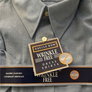 Savile Row wrinkle free blue men’s dress shirt size 16 .NWT